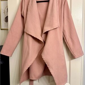 Fashion Nova Blush Pink Wrap Coat